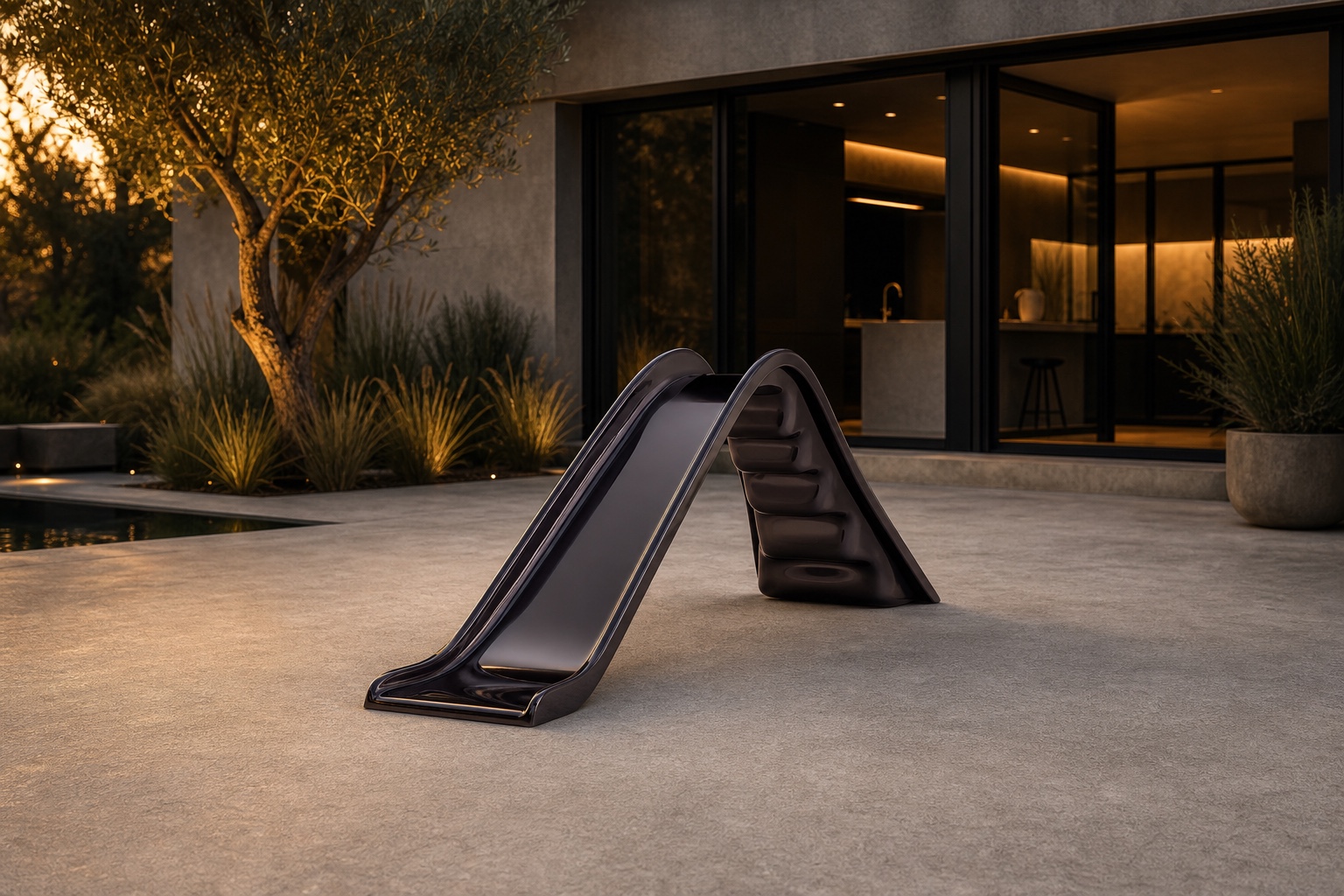 Aubergine Ritzy-Slide at a modern residence