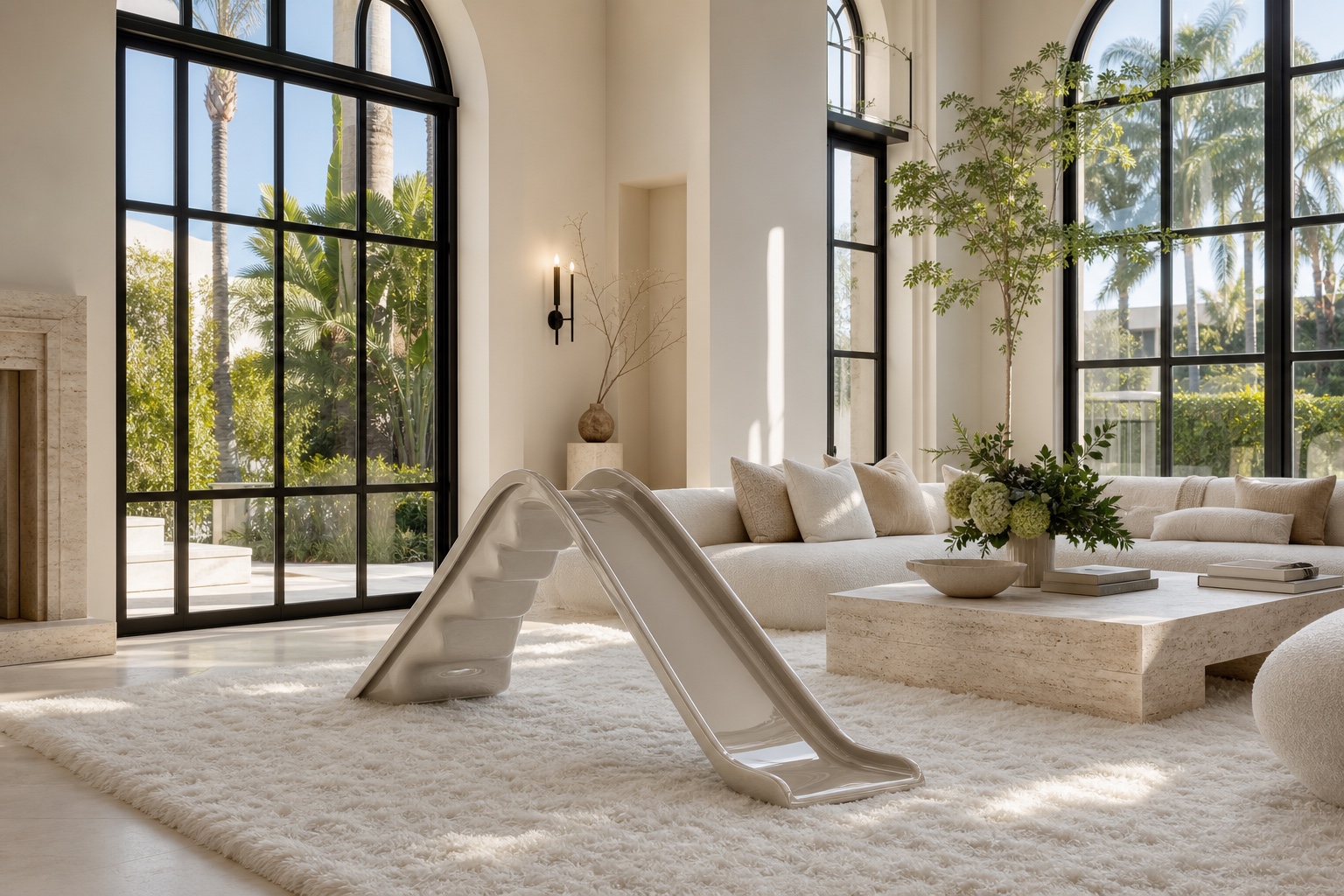 The Ritzy-Slide in a light villa interior